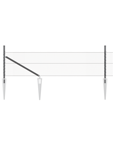 Palo della recinzione Grigio 100 x 0,8 m (mesh da 13 mm)