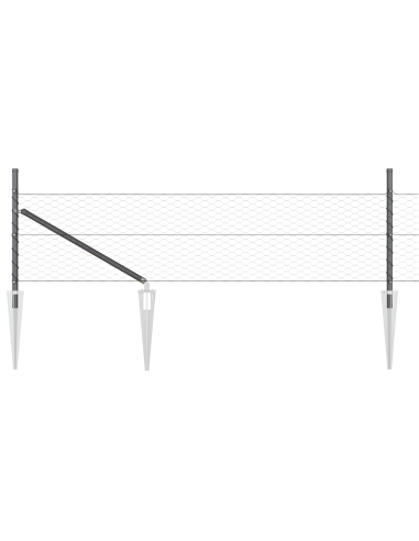 Palo della recinzione Grigio 100 x 0,8 m (rete da 36 mm)