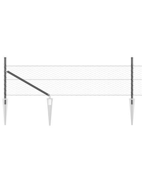 Palo della recinzione Grigio 100 x 0,8 m (rete da 36 mm)