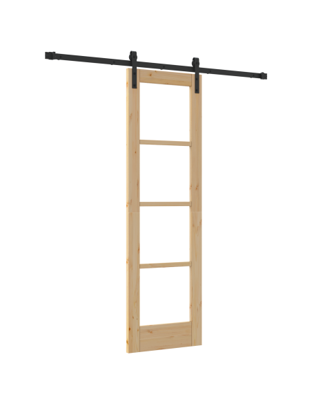 Porta Scorrevole  con Set Ferramenta 'ORKDAL'Legno Massello e Vetro