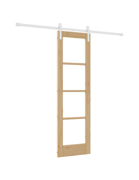 Porta Scorrevole  con Set di Ferramenta 'ORKDAL'Legno Massello & Vetro