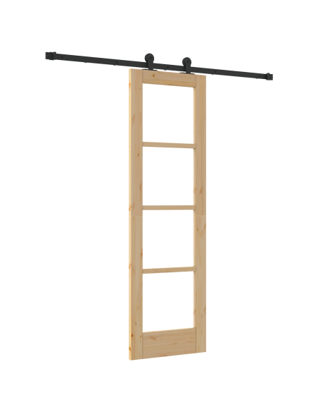 Porta scorrevole  con set di hardware 'ORKDAL'Legno massello e vetro