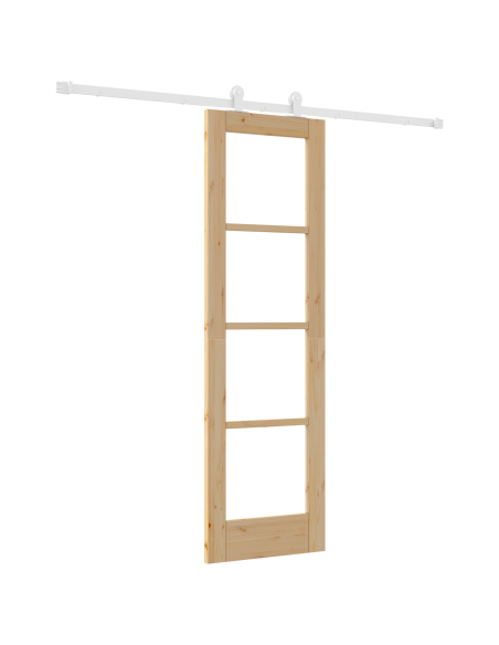 Porta scorrevole  con set di accessori 'ORKDAL'in legno massello e vetro