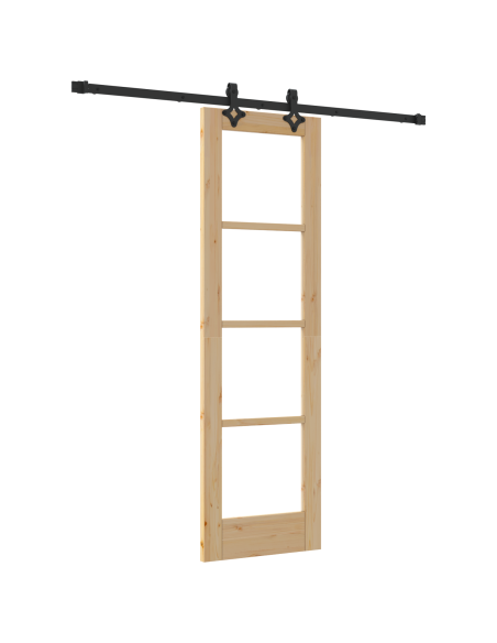 Porta scorrevole  con set hardware 'ORKDAL'in legno massello e vetro