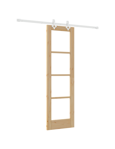 Set di porte scorrevoli  con hardware 61x198.5 cm in legno massello di pino