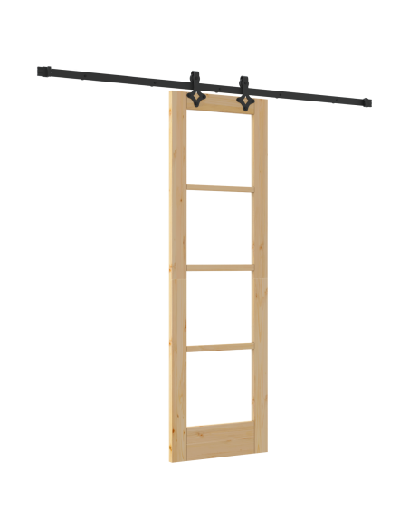 Set di porte scorrevoli  con set di accessori 61x198.5 cm in legno massello di pino