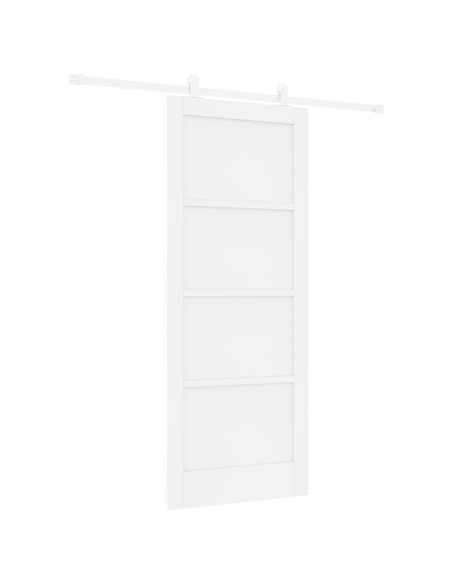 porta scorrevole  con set hardware Bianco 83x202 cm Legno massello di pino
