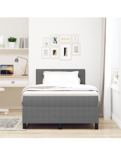 Letto a Sorgente LED Grigio chiaro e bianco 120 x 190 cm