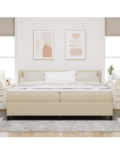 Letto a Sorgente LED Grigio chiaro e bianco 200 x 200 cm