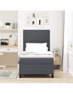 Letto a Sorgente LED Grigio Scuro e Bianco 80 x 200 cm