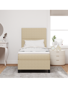 Letto a Sorgente LED Grigio chiaro e bianco 100 x 200 cm