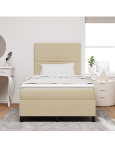 Letto a Sorgente LED Grigio chiaro e bianco 120 x 190 cm