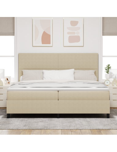 Letto a Sorgente LED Grigio chiaro e bianco 200 x 200 cm