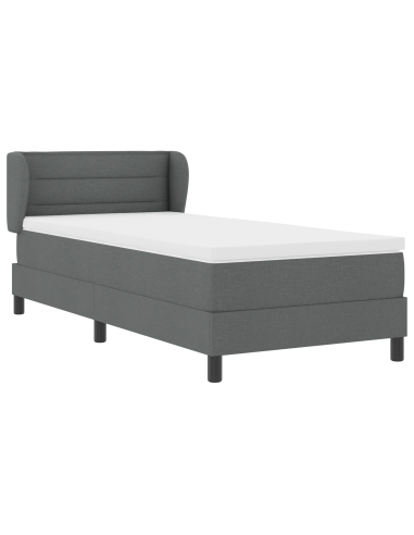 Letto a molle con materasso Grigio scuro 80 x 200 cm Tessuto