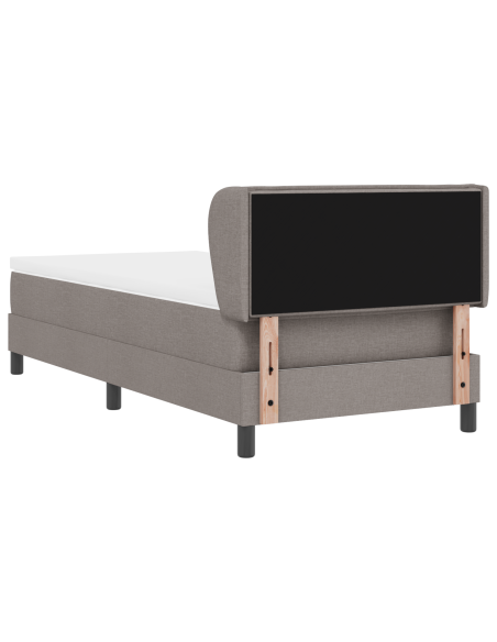 Letto Box Spring con Materasso Tortora 100x200 cm Tessuto