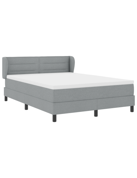 Letto a molle con materasso Grigio chiaro 140 x 190 cm Tessuto