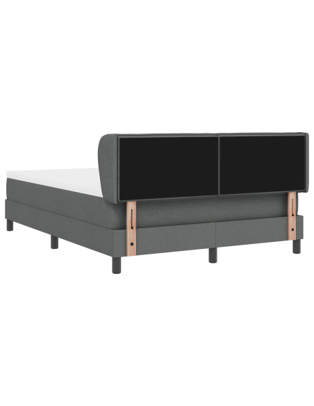 Letto a Box con Materasso, Grigio Scuro, 140x190 cm, Tessuto