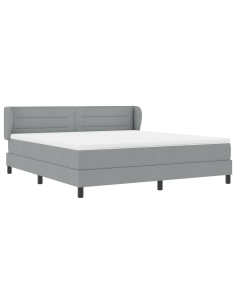 Letto a molle con materasso Grigio chiaro 180 x 200 cm Tessuto