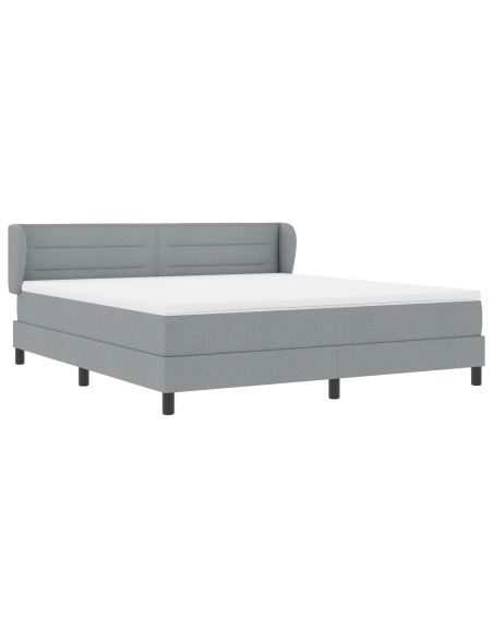 Letto Box Spring con Materasso  Grigio Chiaro 180x200 cm Tessuto