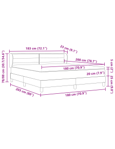 Letto a molle con materasso Crema 180 x 200 cm Tessuto