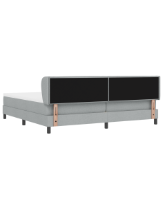 Letto a molle con materasso Grigio chiaro 200 x 200 cm Tessuto