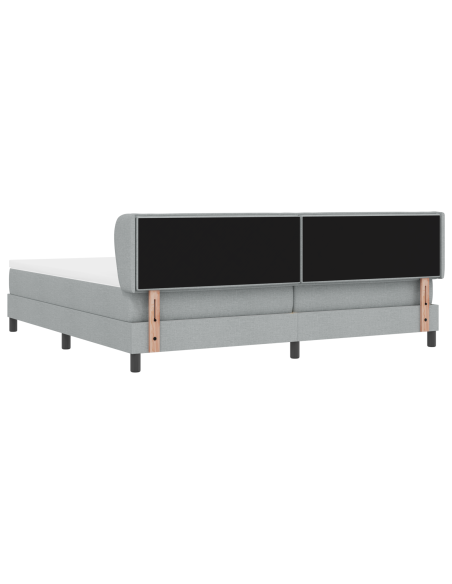 Letto Box Spring con Materasso Grigio Chiaro 200x200 cm in Tessuto