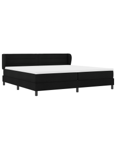Letto a molle con materasso Nero 200 x 200 cm Tessuto