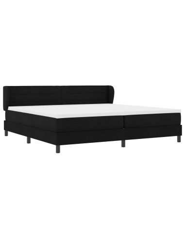 Letto a molle con materasso Nero 200 x 200 cm Tessuto