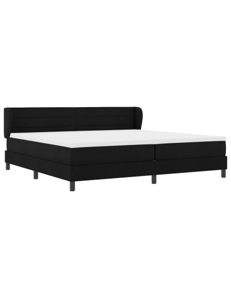 Box Spring Letto con Materasso Nero 200x200 cm Tessuto