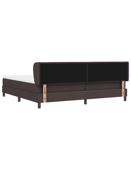 Letto Box Spring con Materasso Marrone Scuro 200x200 cm Tessuto