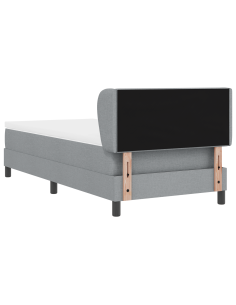 Letto a molle con materasso Grigio chiaro 90 x 190 cm Tessuto