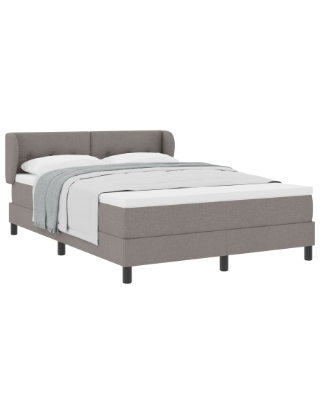 Letto A Rete con Materasso Tortora 140x190 cm Tessuto