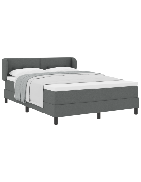Letto a molle con materasso Grigio scuro 140 x 200 cm Tessuto