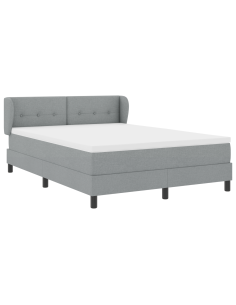 Letto a molle con materasso Grigio chiaro 160 x 200 cm Tessuto