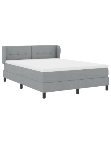 Letto a molle con materasso Grigio chiaro 160 x 200 cm Tessuto