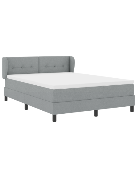 Letto a Box con Materasso Grigio Chiaro 160x200 cm Tessuto