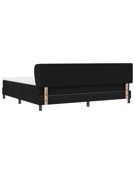 Letto a box con materasso Nero 200x200 cm Tessuto
