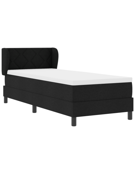 Letto a Box con Materasso Nero 80x200 cm Tessuto
