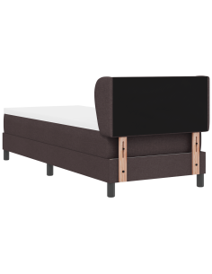 Letto a molle con materasso Marrone Scuro 80 x 200 cm Tessuto