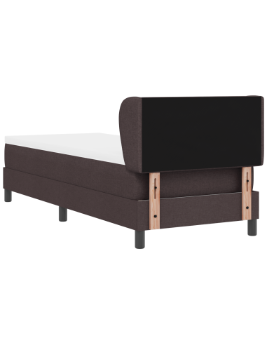 Letto a molle con materasso Marrone Scuro 80 x 200 cm Tessuto