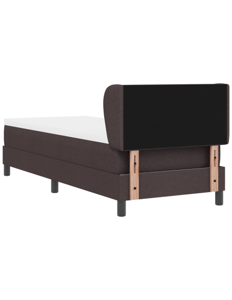 Letto a molle con materasso Marrone Scuro 80 x 200 cm Tessuto