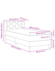 Letto a molle con materasso Talpa 80 x 200 cm Tessuto