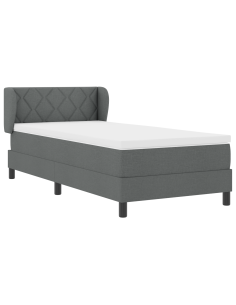 Letto a molle con materasso Grigio scuro 90 x 200 cm Tessuto