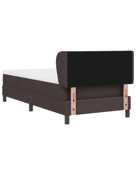letto a molla con materasso  marrone scuro 90x200 cm in tessuto