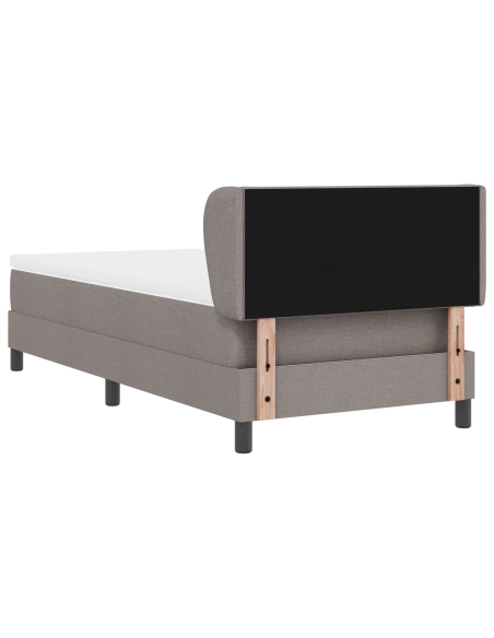Letto con Rete a Molle con Materasso Tortora 100x200 cm Tessuto