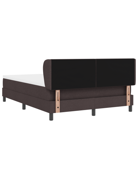 Letto Box Spring con Materasso Marrone Scuro 140x190 cm Tessuto