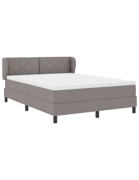 Letto Box Spring con Materasso Tortora 140x200 cm Tessuto