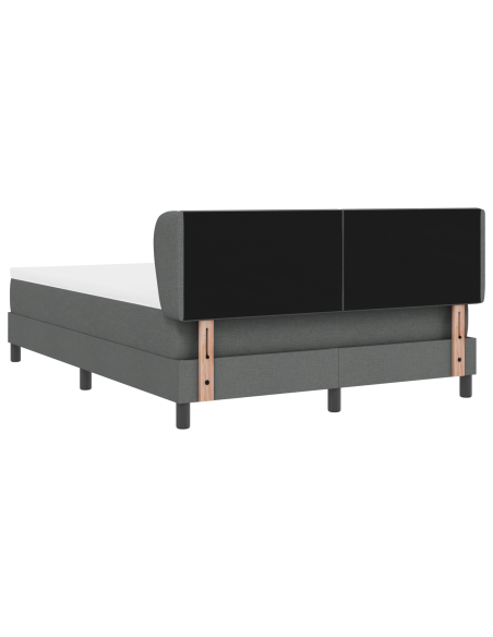 Letto a Doghe con Materasso Grigio Scuro 160x200 cm Tessuto