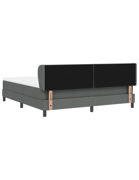 Letto a Rete con Materasso  Grigio Scuro 180x200 cm in Tessuto