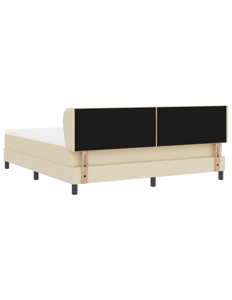 Letto Box Spring con Materasso Crema 180x200 cm Tessuto